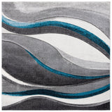 Safavieh Hollywood Hlw766M Grey/Turquoise Rug - Safavieh - hlw766m - 7sq
