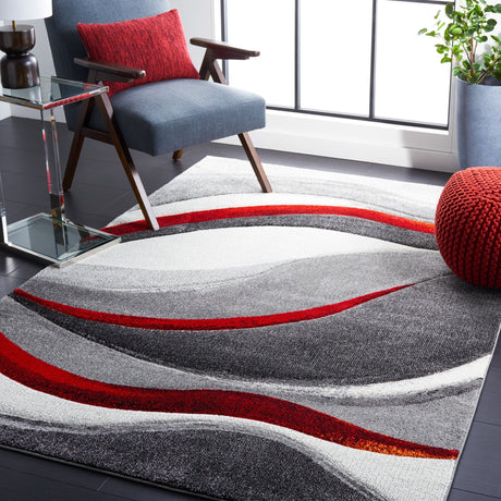 Safavieh Hollywood Hlw766Q Grey/Red Rug - Safavieh - hlw766q - 4