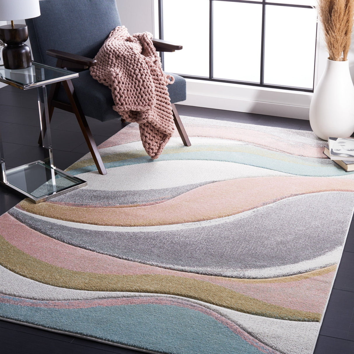 Safavieh Hollywood Hlw766U Grey/Pink Rug - Safavieh - hlw766u - 4