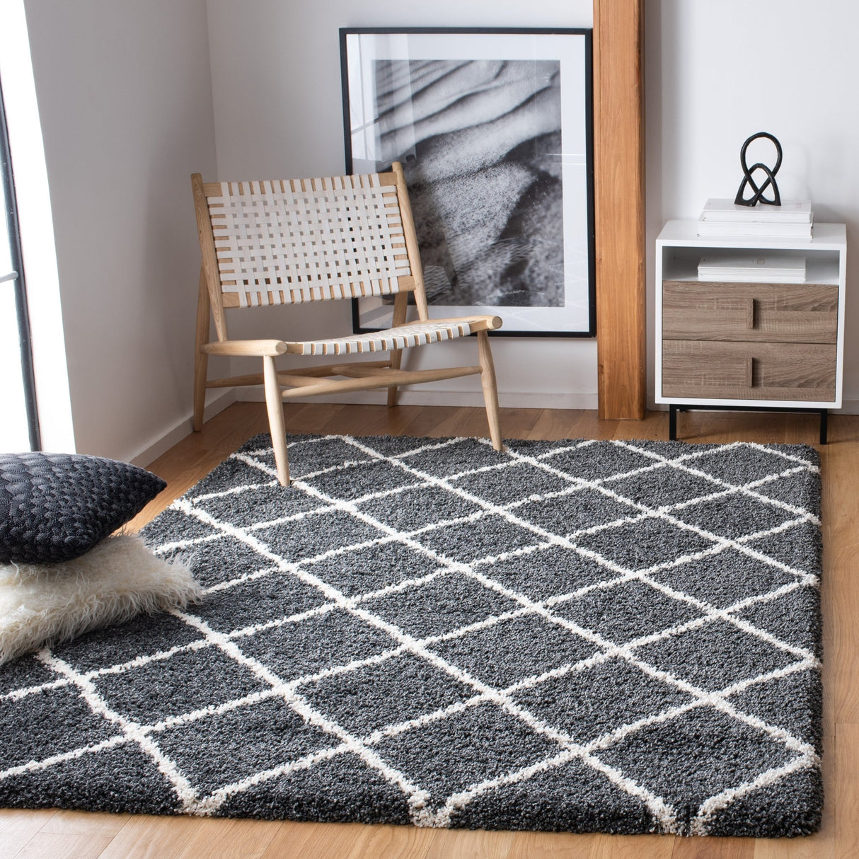Safavieh Hudson Shag Sgh222G Dark Grey/Ivory Rugs - Safavieh - sgh222g - 4
