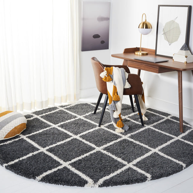 Safavieh Hudson Shag Sgh222G Dark Grey/Ivory Rugs - Safavieh - sgh222g - 7r