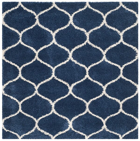 Safavieh Hudson Shag Sgh280C Navy/Ivory Rug - Safavieh - sgh280c - 7sq