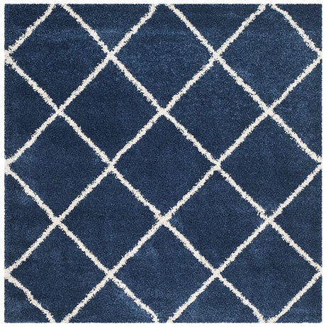 Safavieh Hudson Shag Sgh281C Navy/Ivory Rug - Safavieh - sgh281c - 7sq