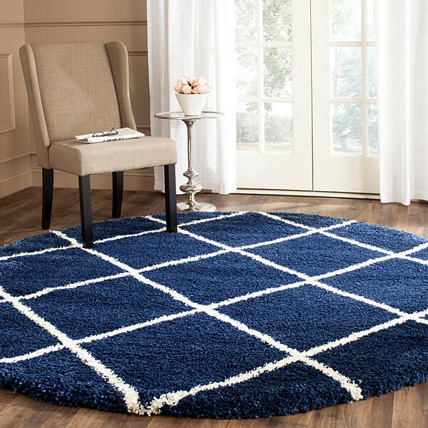 Safavieh Hudson Shag Sgh281C Navy/Ivory Rug - Safavieh - sgh281c - 7sq