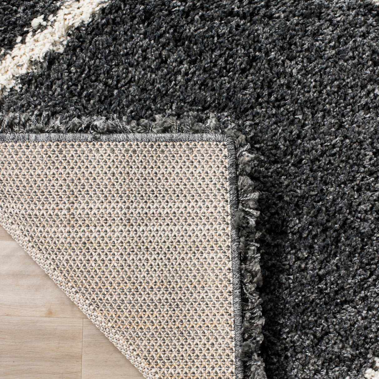 Safavieh Hudson Shag Sgh281G Dark Grey/Ivory Rug - Safavieh - sgh281g - 3r