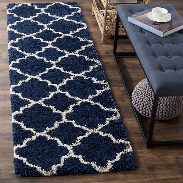 Safavieh Hudson Shag Sgh282C Navy/Ivory Rug - Safavieh - sgh282c - 3r