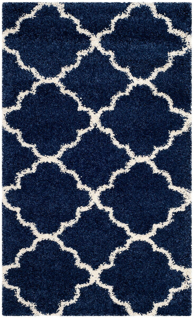 Safavieh Hudson Shag Sgh282C Navy/Ivory Rug - Safavieh - sgh282c - 3r