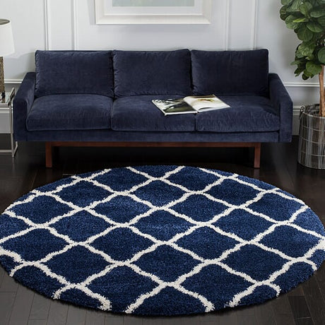 Safavieh Hudson Shag Sgh283C Navy/Ivory Rug - Safavieh - sgh283c - 3sq