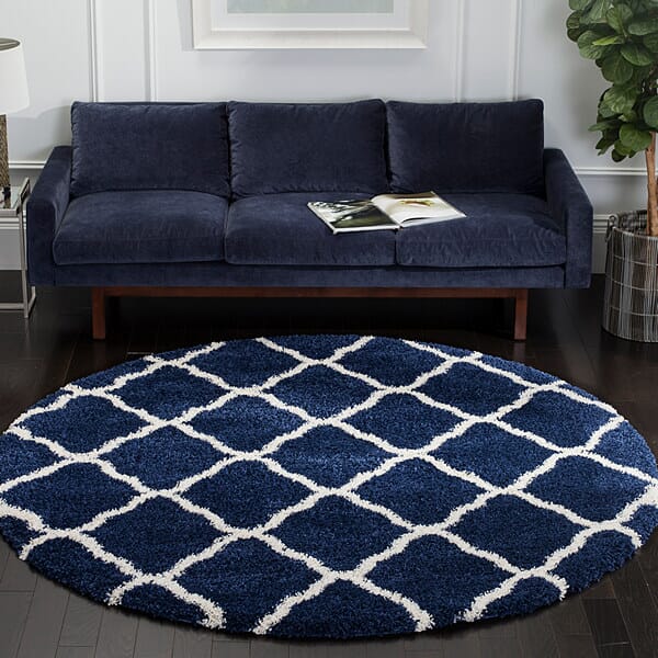 Safavieh Hudson Shag Sgh283C Navy/Ivory Rug - Safavieh - sgh283c - 3sq