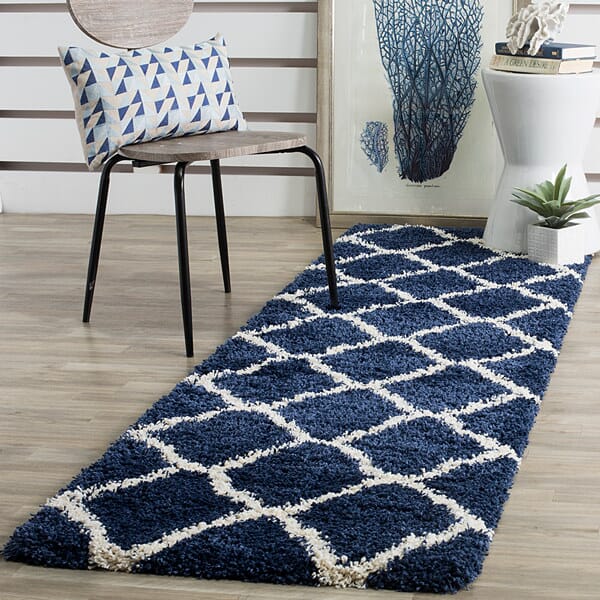 Safavieh Hudson Shag Sgh283C Navy/Ivory Rug - Safavieh - sgh283c - 3sq