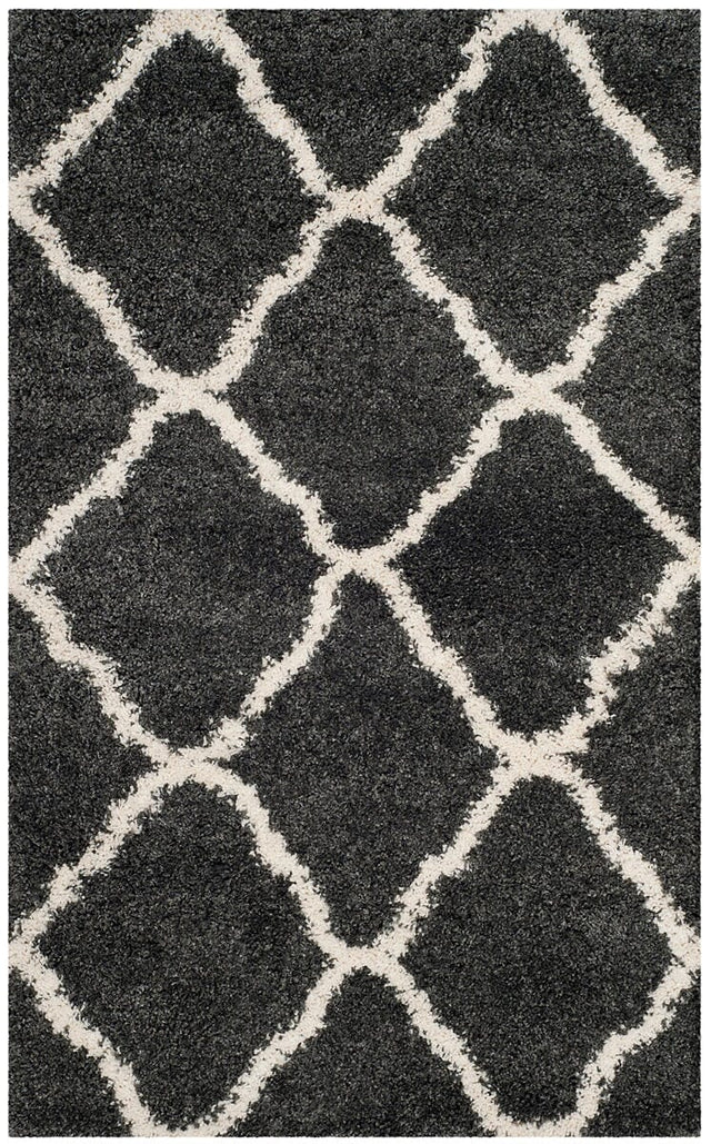 Safavieh Hudson Shag Sgh283G Dark Grey/Ivory Rug - Safavieh - sgh283g - 7sq