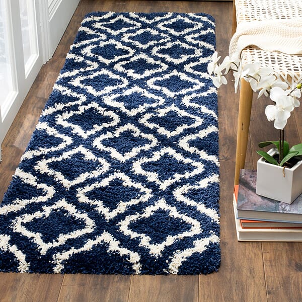 Safavieh Hudson Shag Sgh284C Navy/Ivory Rug - Safavieh - sgh284c - 3r