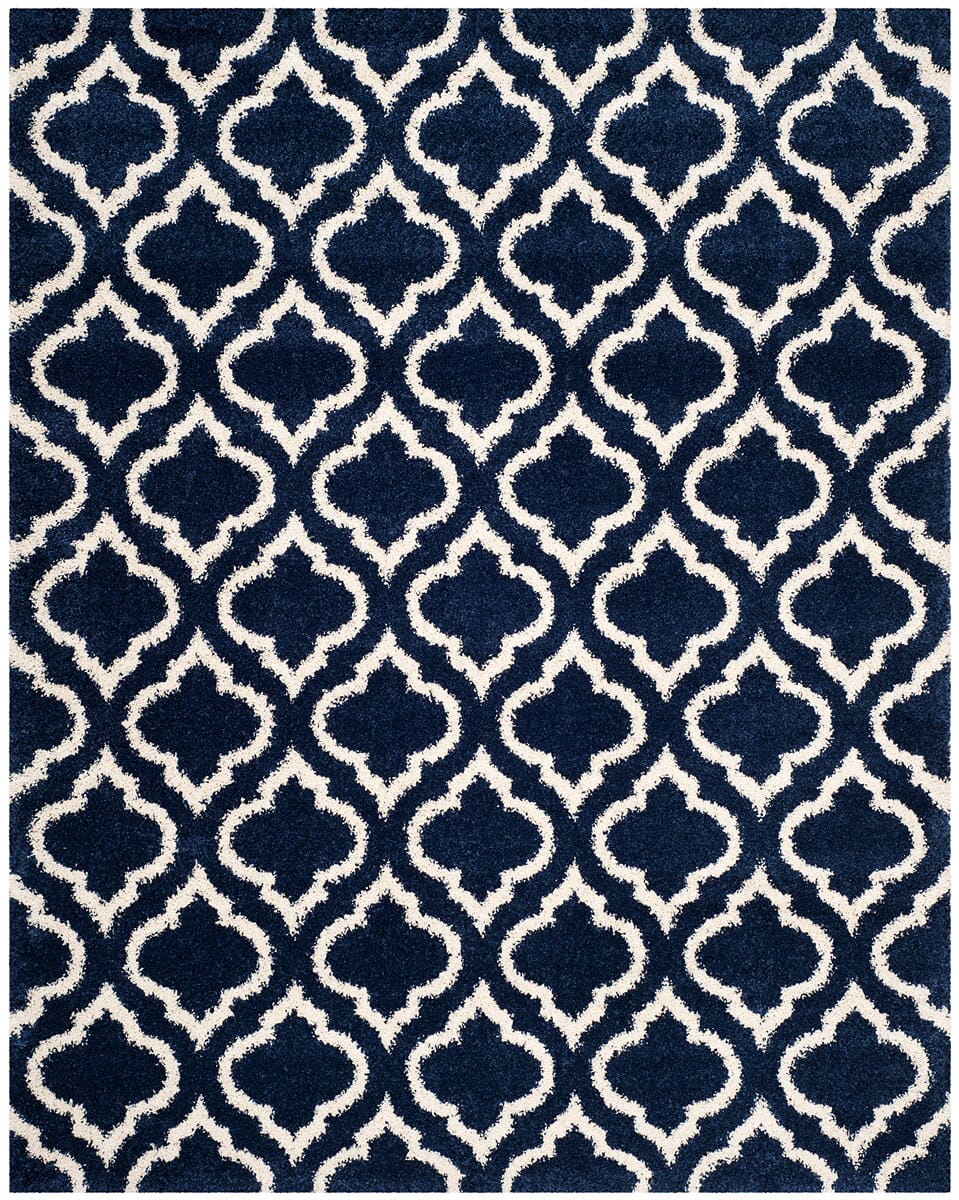 Safavieh Hudson Shag Sgh284C Navy/Ivory Rug - Safavieh - sgh284c - 3r