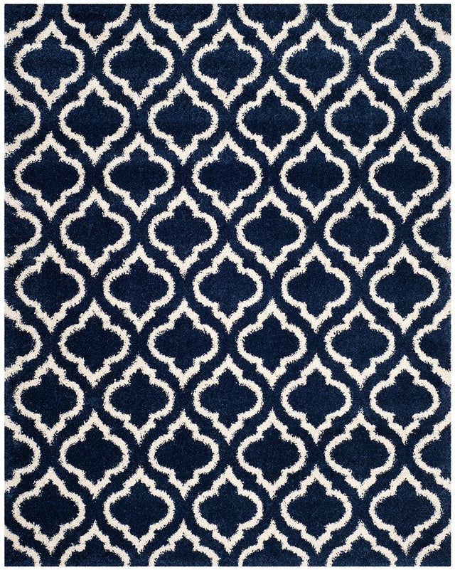 Safavieh Hudson Shag Sgh284C Navy/Ivory Rug - Safavieh - sgh284c - 3r