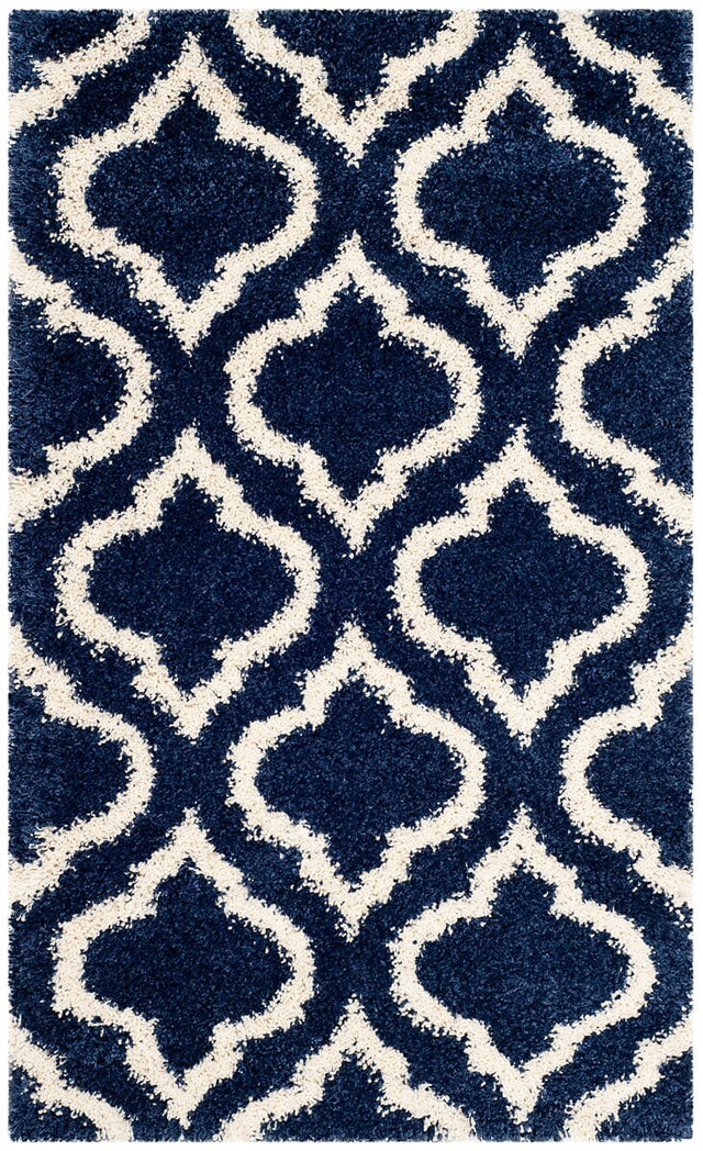 Safavieh Hudson Shag Sgh284C Navy/Ivory Rug - Safavieh - sgh284c - 3r