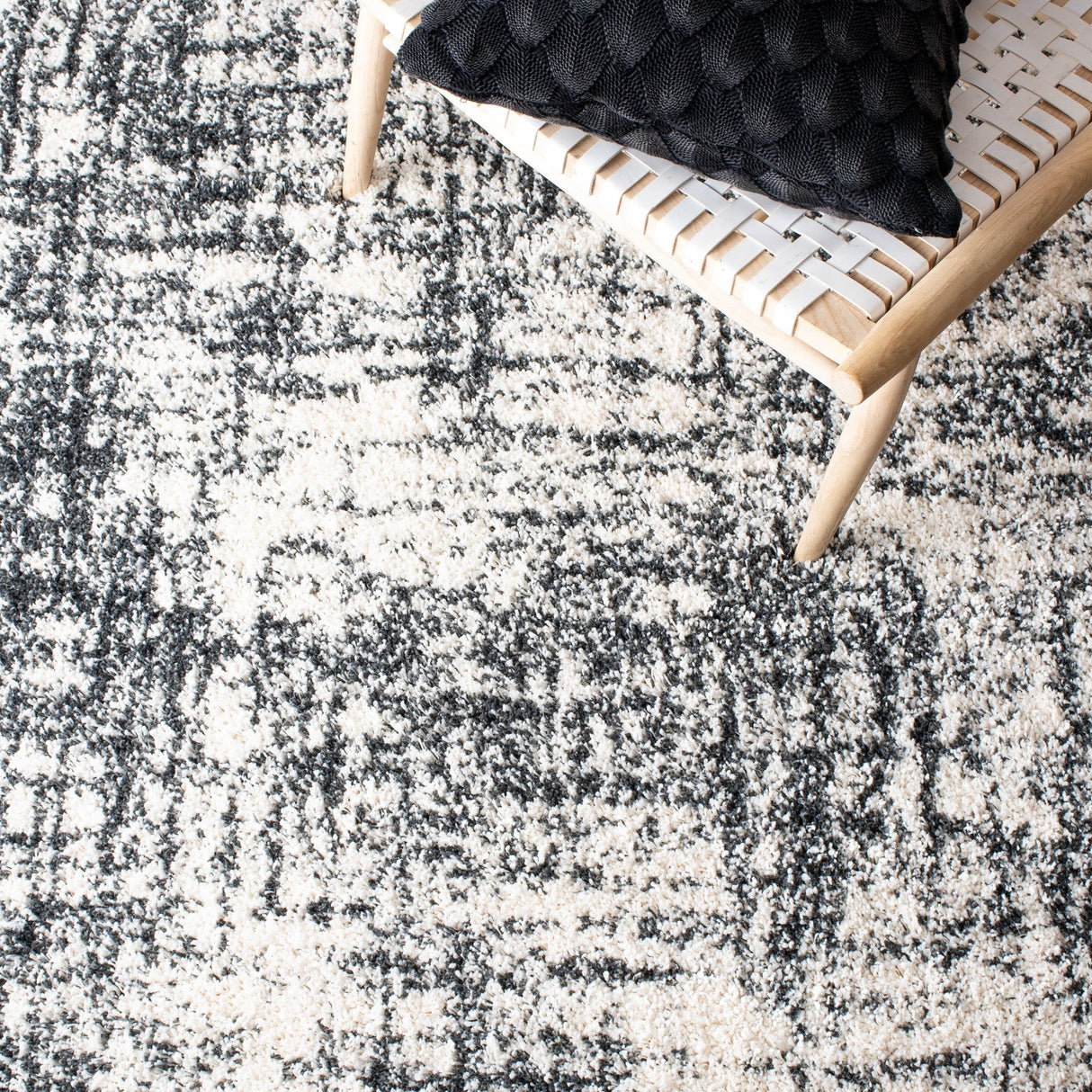 Safavieh Hudson Shag Sgh294A Ivory/Dark Grey Rugs - Safavieh - sgh294a - 7r