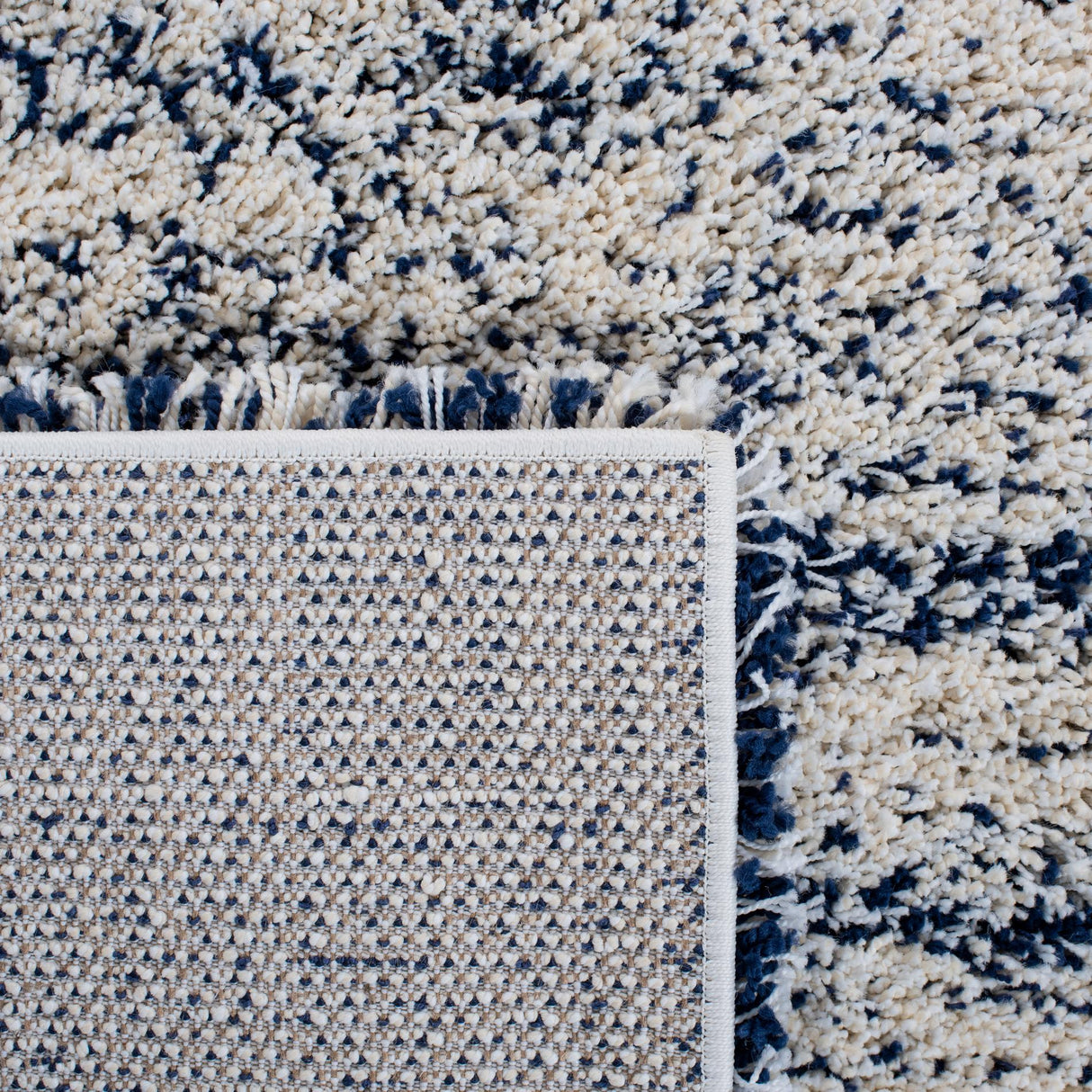 Safavieh Hudson Shag Sgh295A Ivory/Navy Rugs - Safavieh - sgh295a - 7r