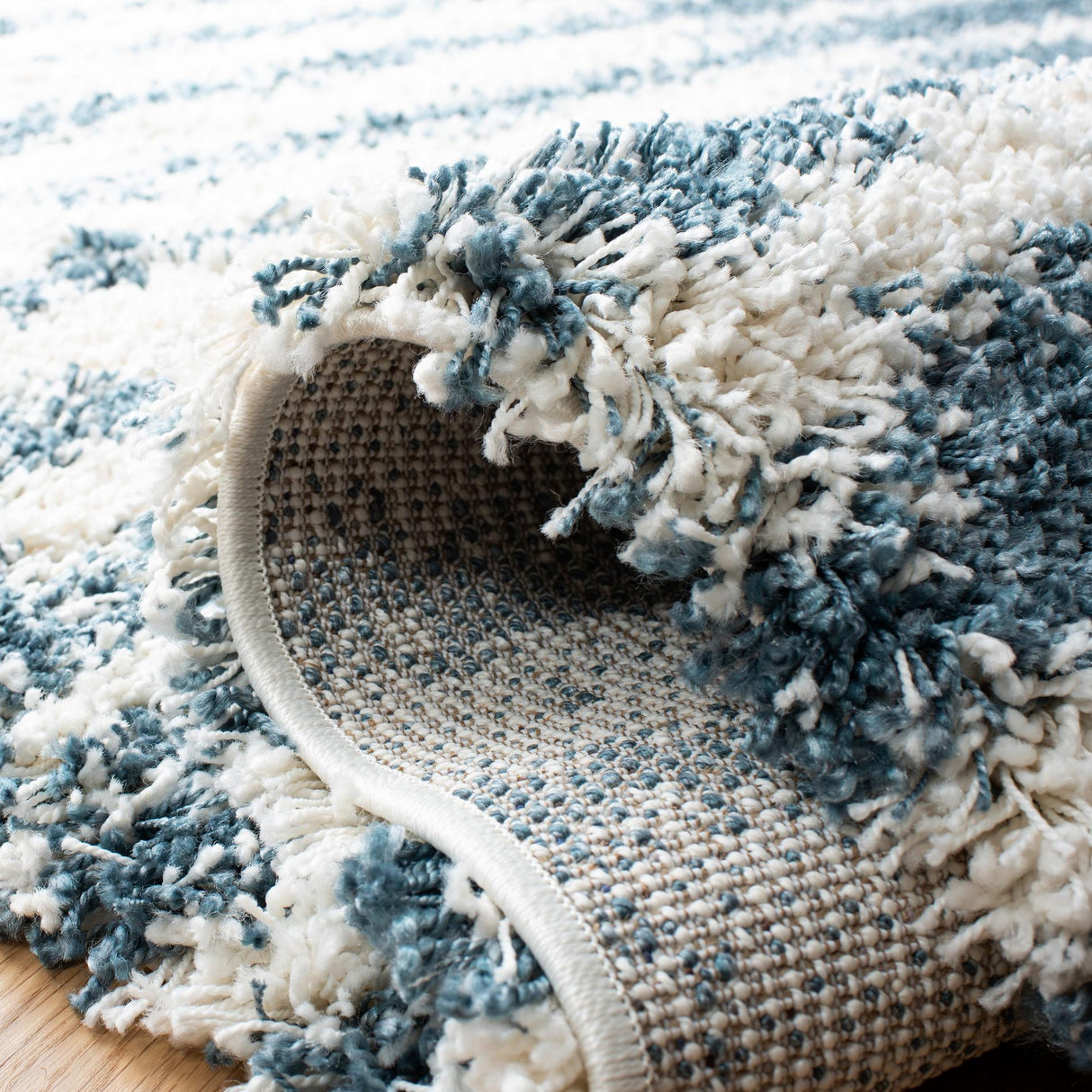 Safavieh Hudson Shag Sgh298A Ivory/Slate Blue Rugs - Safavieh - sgh298a - 3