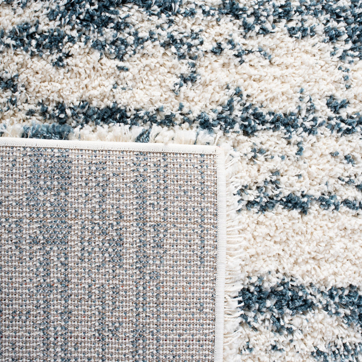 Safavieh Hudson Shag Sgh299A Ivory/Slate Blue Rugs - Safavieh - sgh299a - 7r