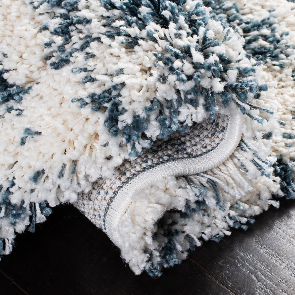 Safavieh Hudson Shag Sgh299A Ivory/Slate Blue Rugs - Safavieh - sgh299a - 7r