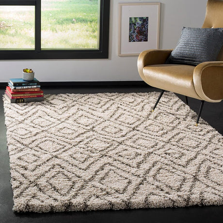 Safavieh Hudson Shag Sgh332A Ivory / Grey Rugs - Safavieh - sgh332a - 2