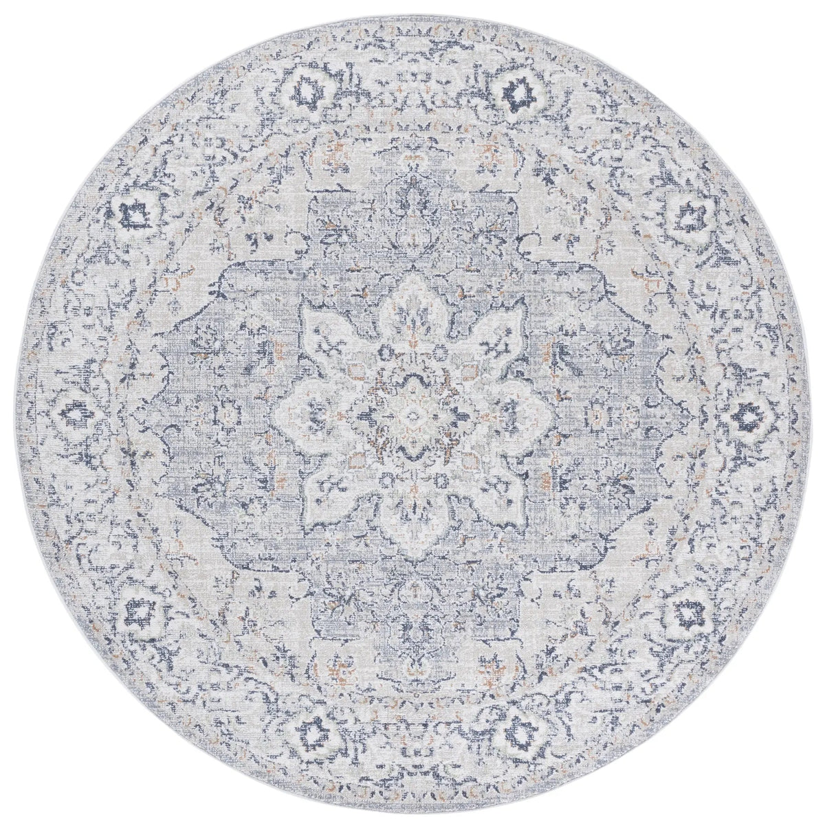 Safavieh Hunter 100 6'-7" x 6'-7" Rug in Ivory Grey / Dark Grey / Beige