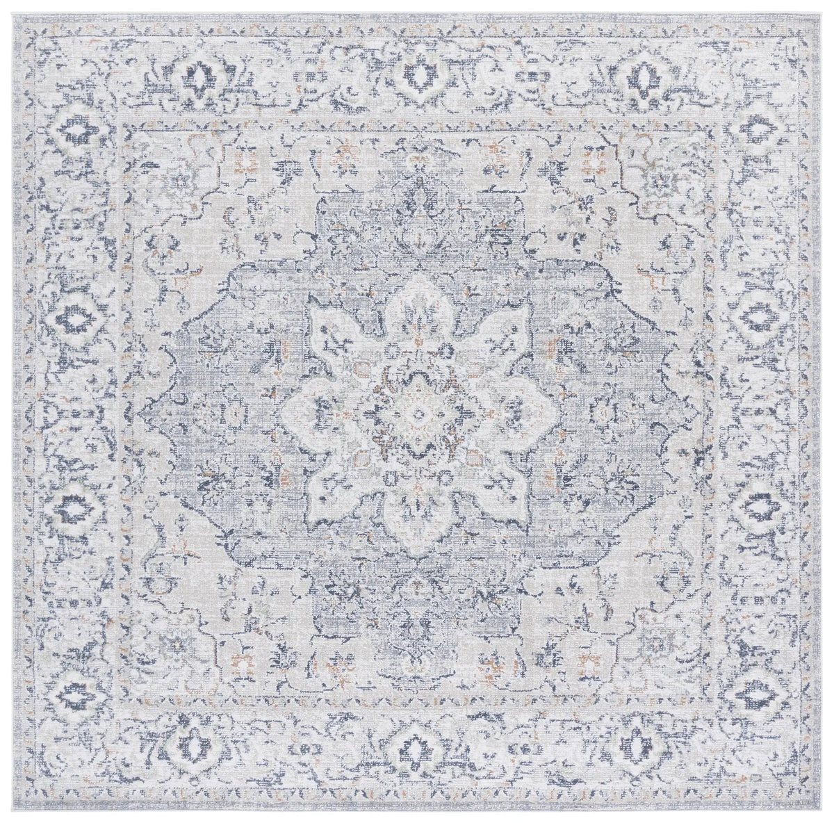 Safavieh Hunter 100 6'-7" x 6'-7" Rug in Ivory Grey / Dark Grey / Beige