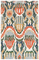 Safavieh Ikat 4'-0" x 6'-0" Rug in Green / Rust