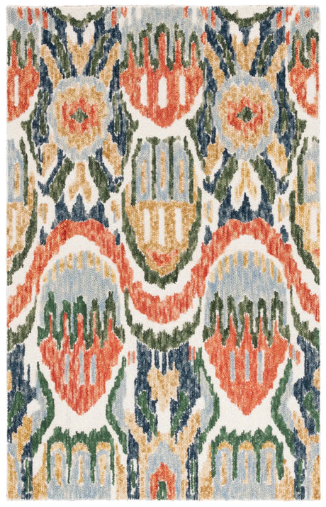 Safavieh Ikat 4'-0" x 6'-0" Rug in Green / Rust