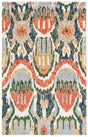 Safavieh Ikat 4'-0" x 6'-0" Rug in Green / Rust