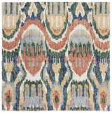 Safavieh Ikat 6'-0" x 6'-0" Rug in Green / Rust