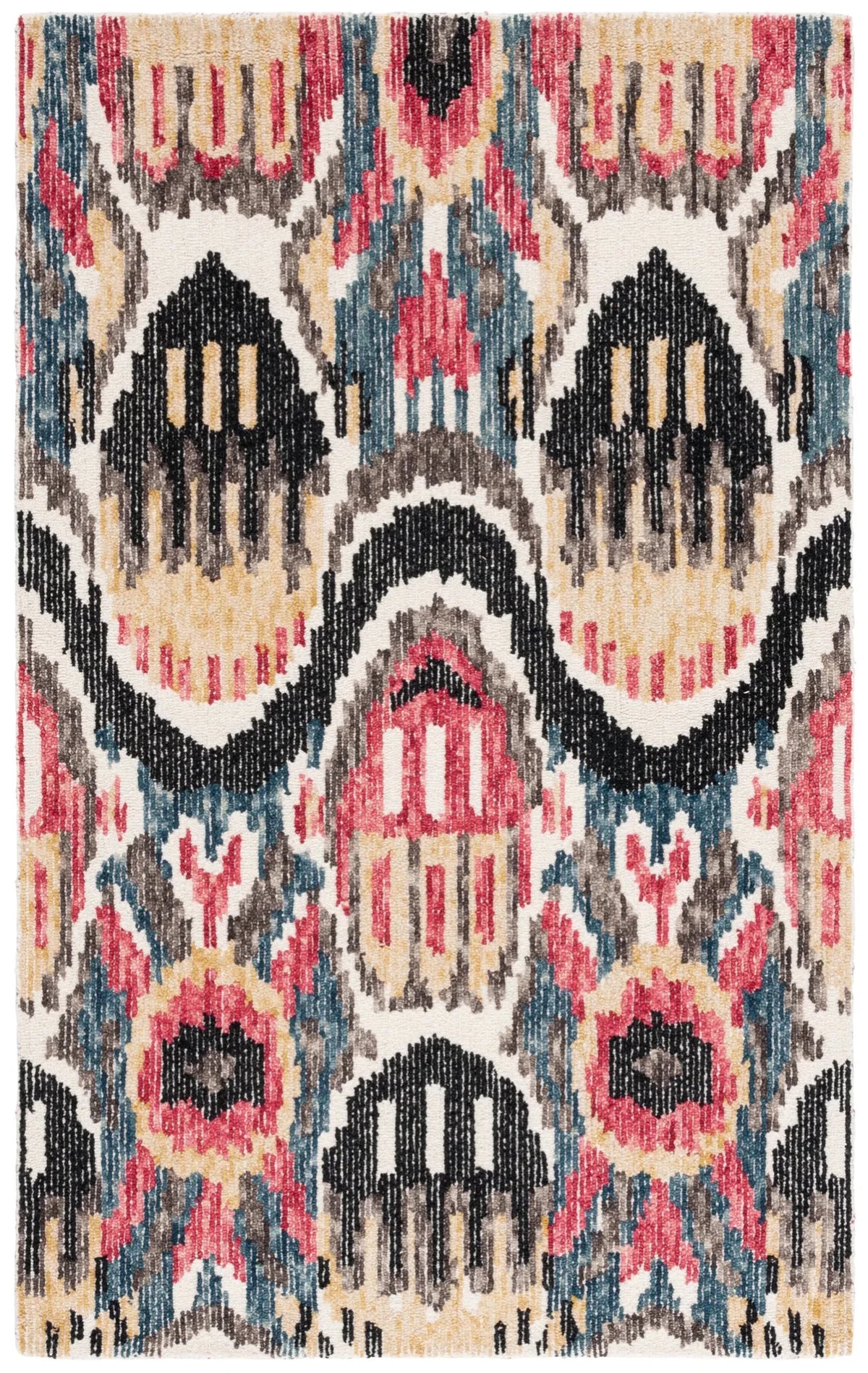 Safavieh Ikat 4'-0" x 6'-0" Rug in Black / Red