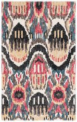 Safavieh Ikat 4'-0" x 6'-0" Rug in Black / Red
