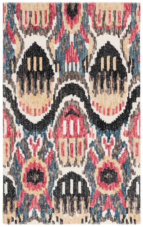 Safavieh Ikat 4'-0" x 6'-0" Rug in Black / Red