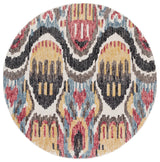 Safavieh Ikat 6'-0" x 6'-0" Rug in Black / Red