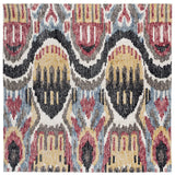 Safavieh Ikat 6'-0" x 6'-0" Rug in Black / Red