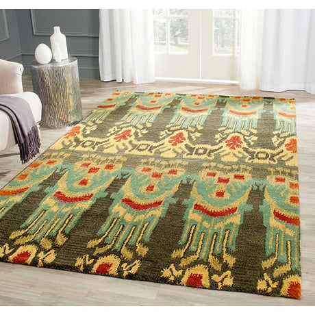 Safavieh Ikat Ikt464B Olive / Gold Rugs - Safavieh - ikt464b - 2