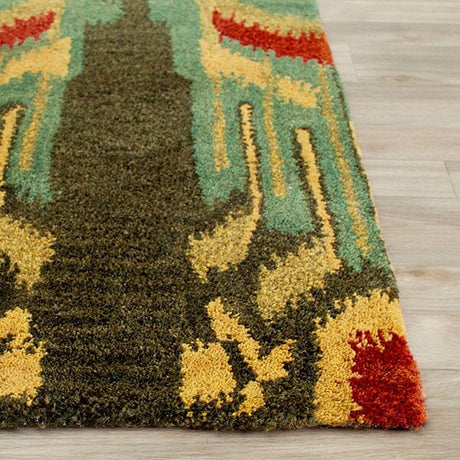 Safavieh Ikat Ikt464B Olive / Gold Rugs - Safavieh - ikt464b - 2