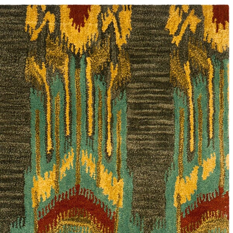 Safavieh Ikat Ikt464B Olive / Gold Rugs - Safavieh - ikt464b - 2