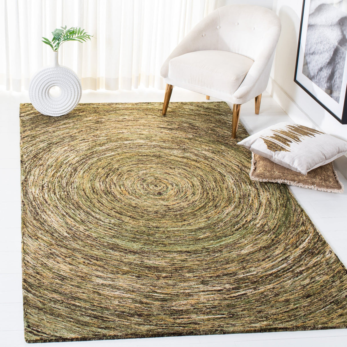 Safavieh Ikat Ikt633Y Green Rugs - Safavieh - ikt633y - 3