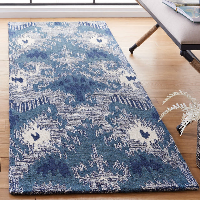 Safavieh Ikat Ikt652M Blue/Ivory Rug - Safavieh - ikt652m - 6r