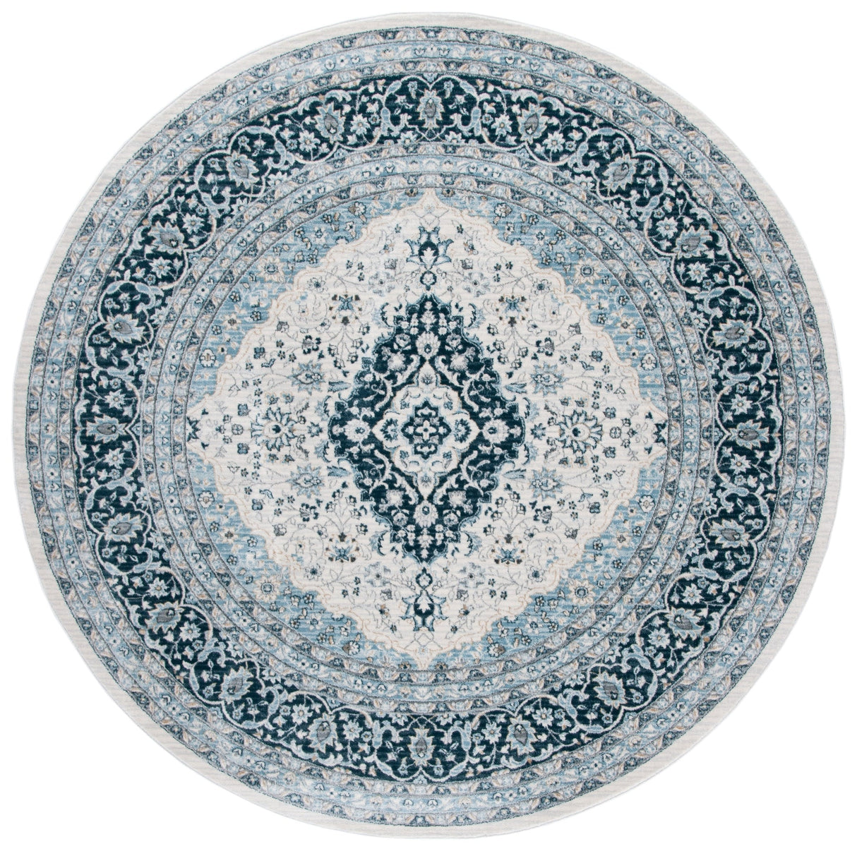 Safavieh Isabella Isa919A Cream/Dark Blue Rug - Safavieh - isa919a - 4r