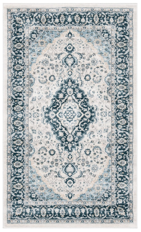 Safavieh Isabella Isa919A Cream/Dark Blue Rug - Safavieh - isa919a - 4sq