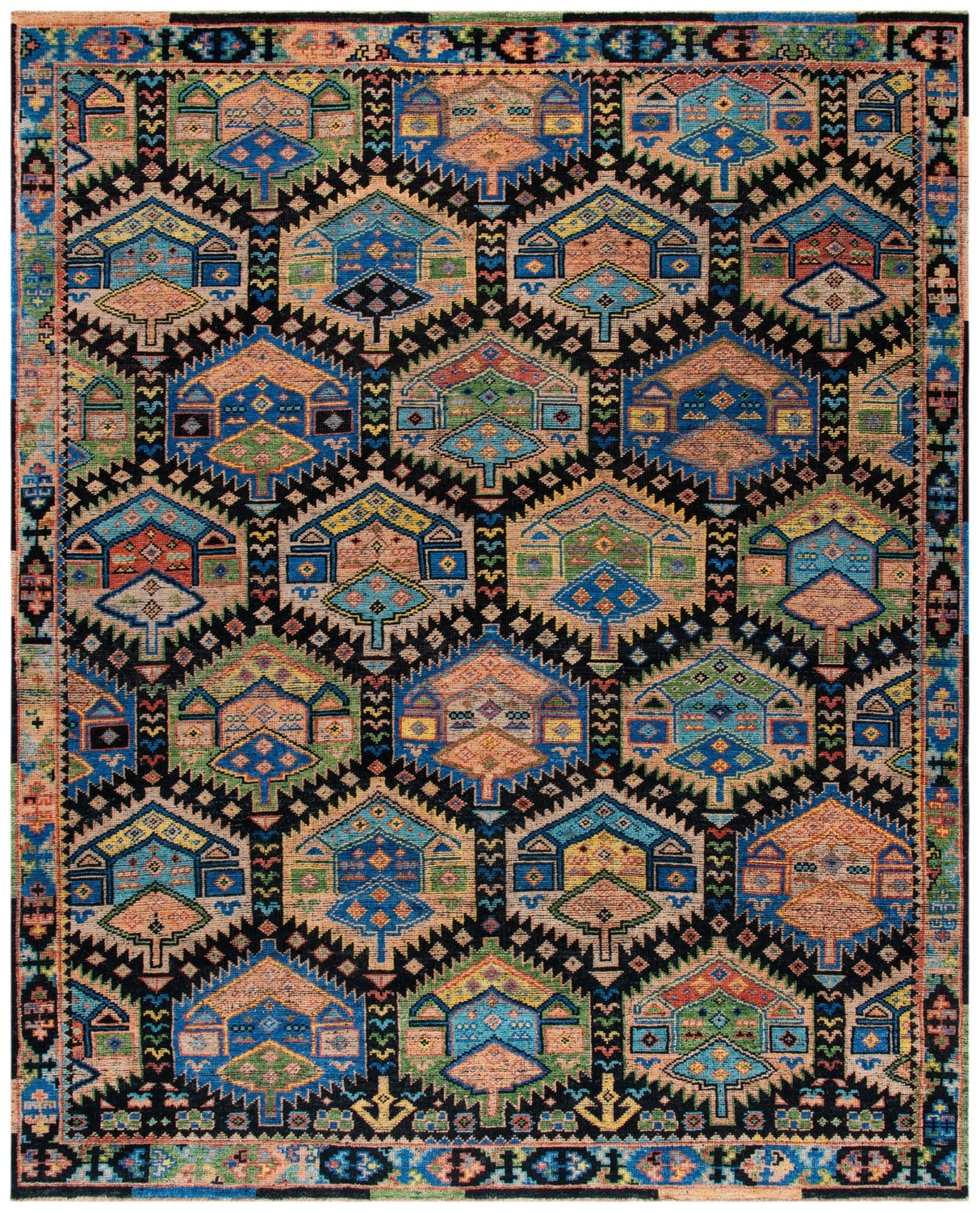 Safavieh Izmir Izm142M Blue/Olive Rugs - Safavieh - izm142m - 6