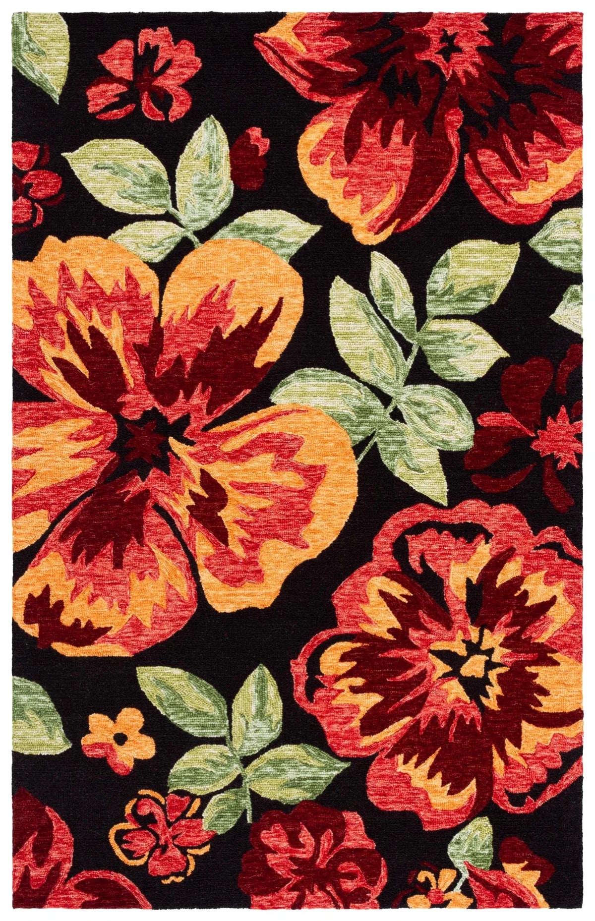Safavieh Jardin 4'-0" x 6'-0" Rug in Black / Red