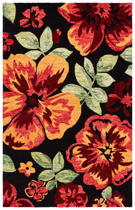 Safavieh Jardin 4'-0" x 6'-0" Rug in Black / Red