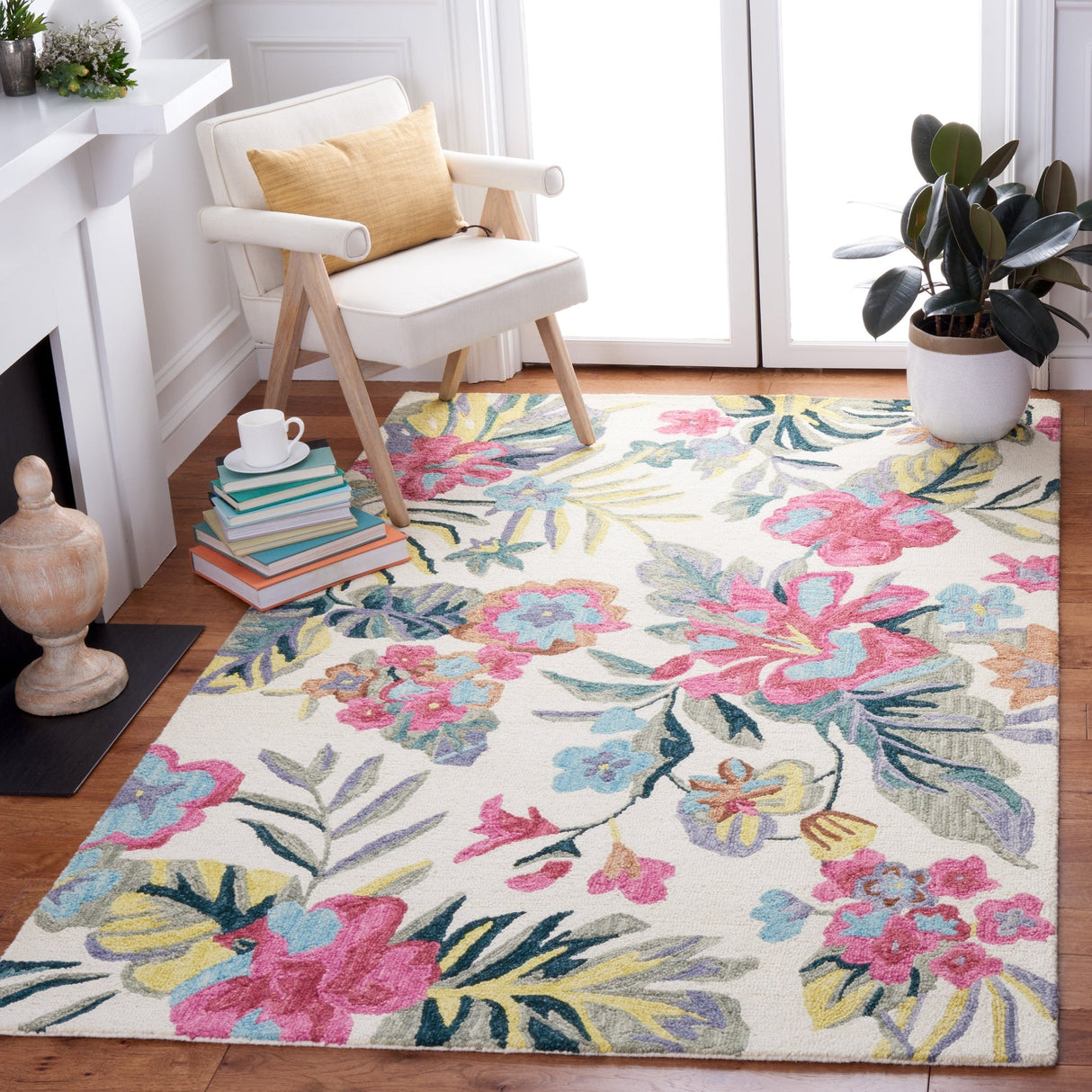 Safavieh Jardin Jar151A Ivory/Pink Rug - Safavieh - jar151a - 3