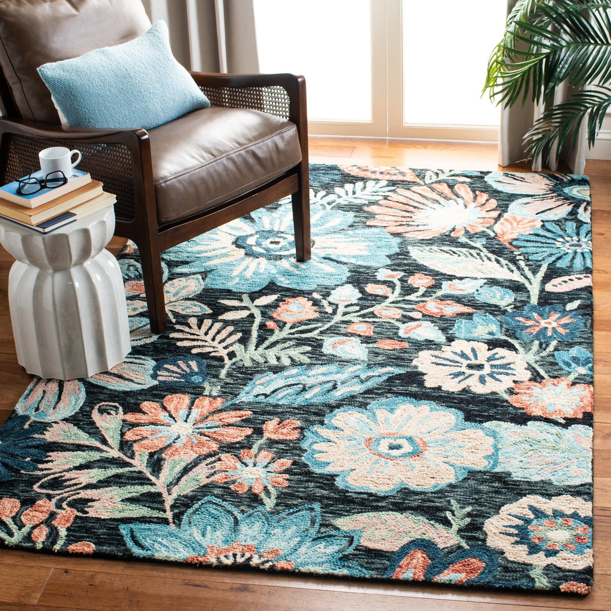 Safavieh Jardin Jar252H Charcoal/Blue Rugs - Safavieh - jar252h - 3