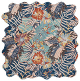 Safavieh Jardin 6'-0" x 6'-0" Rug in Navy / Turquoise