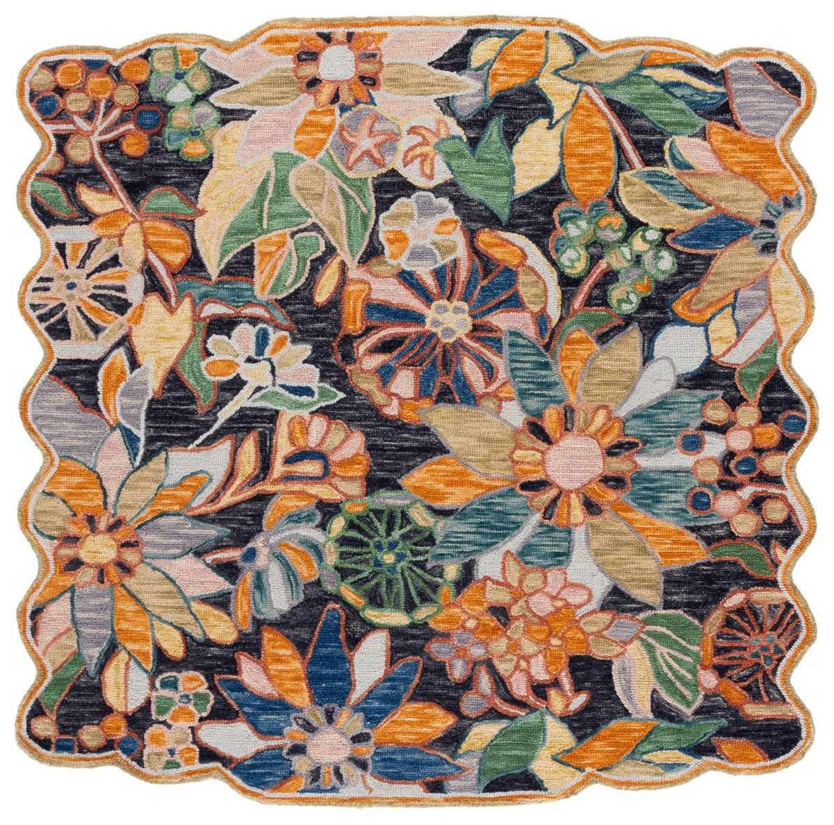 Safavieh Jardin 6'-0" x 6'-0" Rug in Black / Green